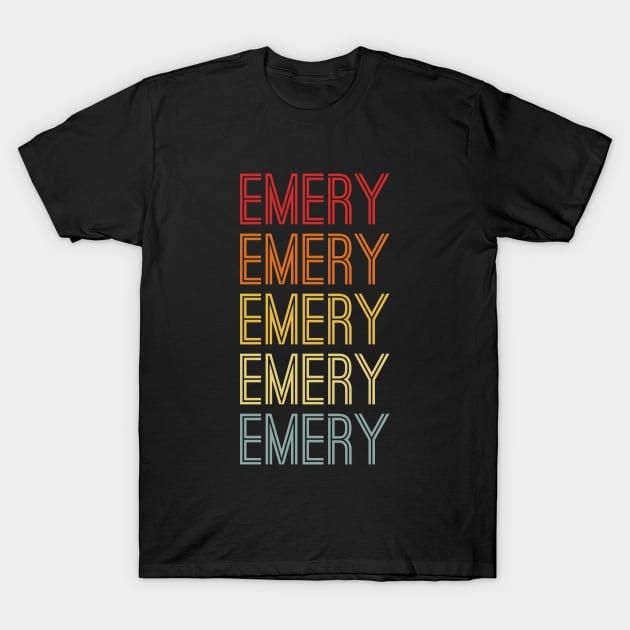 Emery Name Vintage Retro Gift Named Emery T-Shirt by CoolDesignsDz